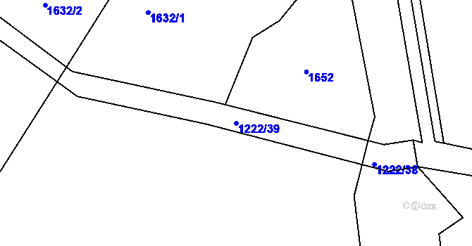 Parcela st. 1222/39 v KÚ Heroltice u Štítů, Katastrální mapa