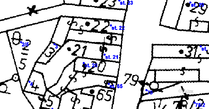 Parcela st. 21 v KÚ Heřmaň, Katastrální mapa