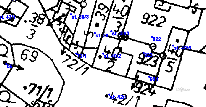 Parcela st. 40/2 v KÚ Heřmaň, Katastrální mapa