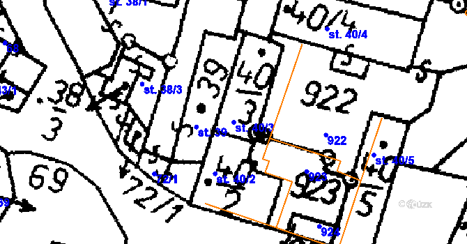 Parcela st. 40/3 v KÚ Heřmaň, Katastrální mapa