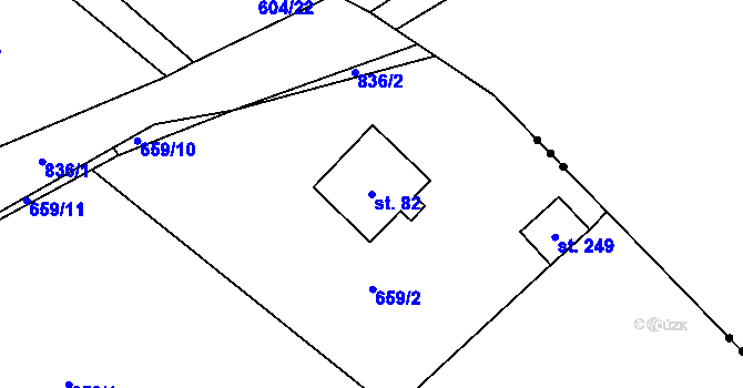 Parcela st. 82 v KÚ Heřmaň, Katastrální mapa