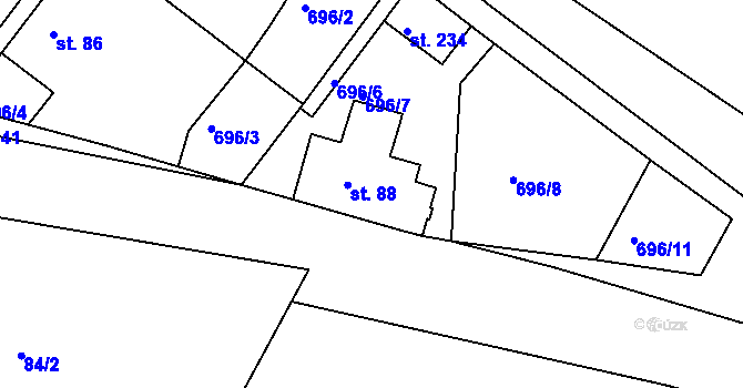 Parcela st. 88 v KÚ Heřmaň, Katastrální mapa