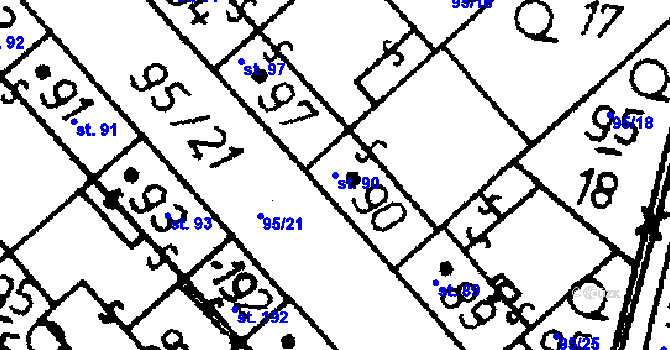 Parcela st. 90 v KÚ Heřmaň, Katastrální mapa