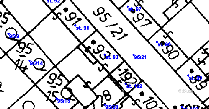 Parcela st. 93 v KÚ Heřmaň, Katastrální mapa