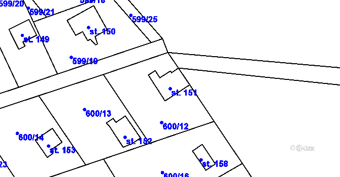Parcela st. 151 v KÚ Heřmaň, Katastrální mapa