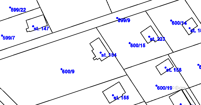 Parcela st. 154 v KÚ Heřmaň, Katastrální mapa