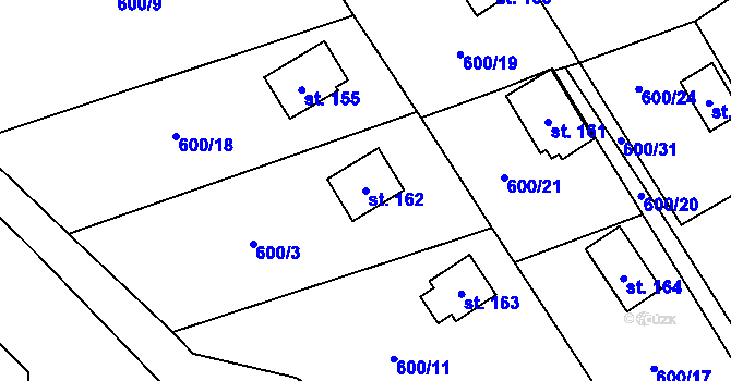 Parcela st. 162 v KÚ Heřmaň, Katastrální mapa