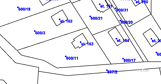 Parcela st. 163 v KÚ Heřmaň, Katastrální mapa