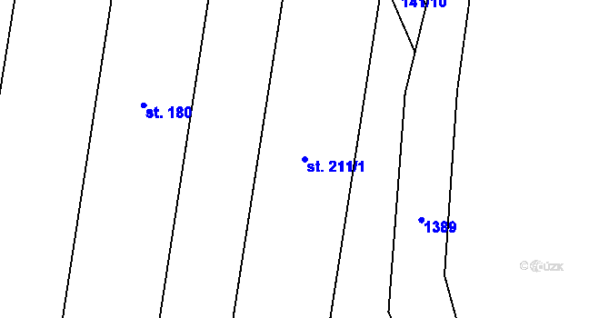 Parcela st. 211/1 v KÚ Heřmaň, Katastrální mapa