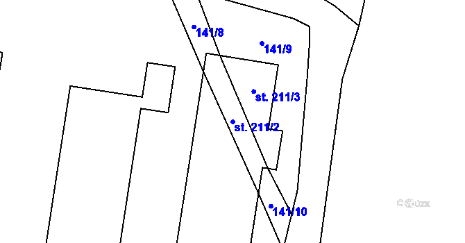 Parcela st. 211/2 v KÚ Heřmaň, Katastrální mapa