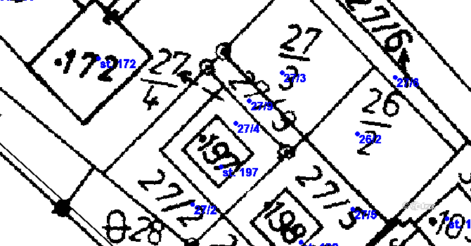 Parcela st. 27/4 v KÚ Heřmaň, Katastrální mapa