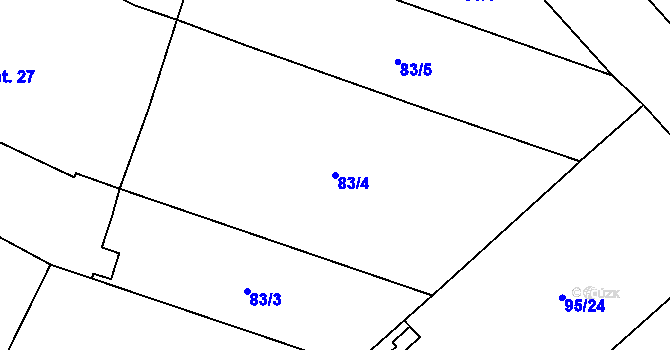 Parcela st. 83/4 v KÚ Heřmaň, Katastrální mapa