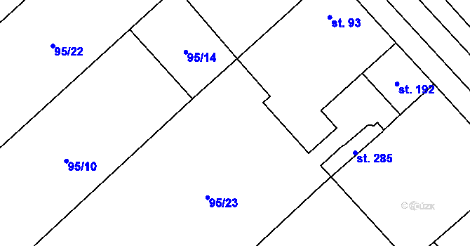 Parcela st. 95/15 v KÚ Heřmaň, Katastrální mapa