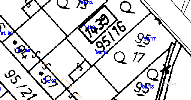 Parcela st. 95/16 v KÚ Heřmaň, Katastrální mapa