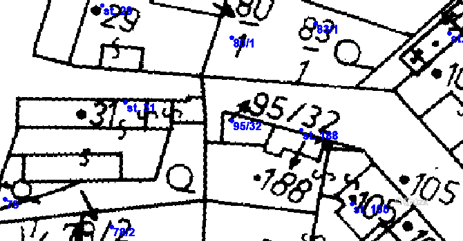 Parcela st. 95/32 v KÚ Heřmaň, Katastrální mapa