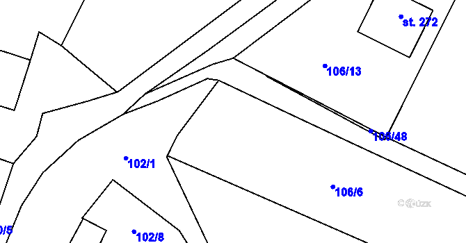 Parcela st. 103/4 v KÚ Heřmaň, Katastrální mapa