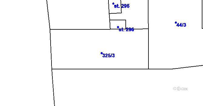 Parcela st. 325/3 v KÚ Heřmaň, Katastrální mapa