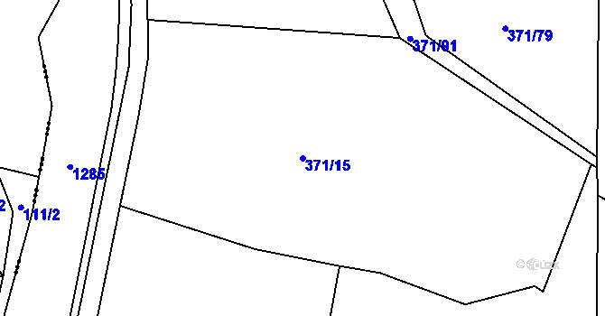 Parcela st. 371/15 v KÚ Heřmaň, Katastrální mapa