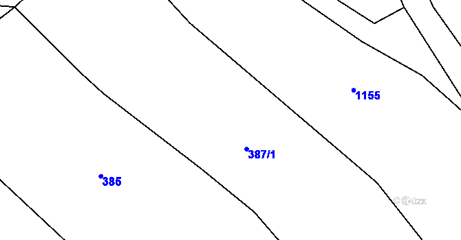 Parcela st. 387 v KÚ Heřmaň, Katastrální mapa