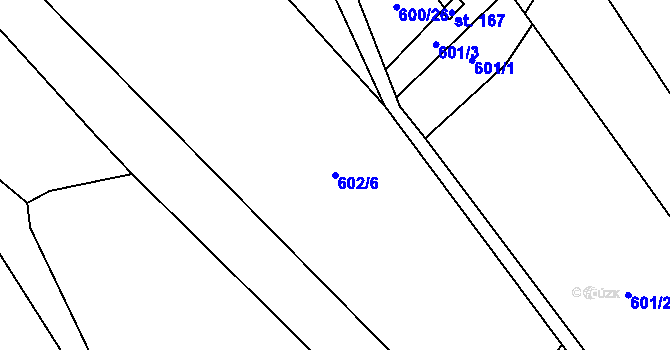 Parcela st. 602/6 v KÚ Heřmaň, Katastrální mapa