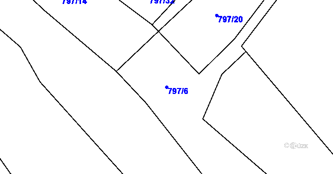 Parcela st. 797/6 v KÚ Heřmaň, Katastrální mapa