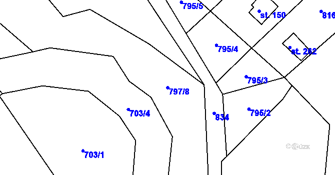 Parcela st. 797/8 v KÚ Heřmaň, Katastrální mapa