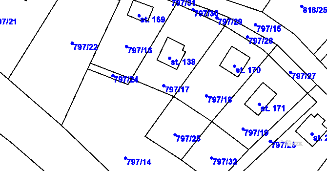 Parcela st. 797/17 v KÚ Heřmaň, Katastrální mapa