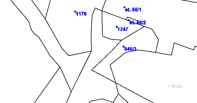 Parcela st. 846/3 v KÚ Heřmaň, Katastrální mapa