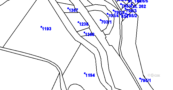 Parcela st. 885/1 v KÚ Heřmaň, Katastrální mapa