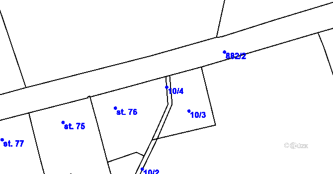 Parcela st. 10/4 v KÚ Heřmaň, Katastrální mapa