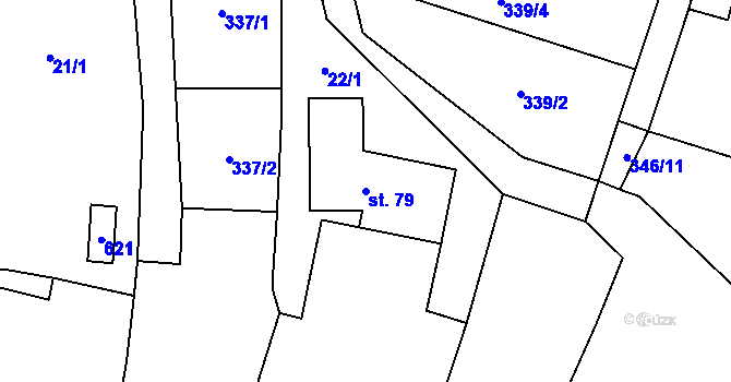 Parcela st. 79 v KÚ Heřmaneč, Katastrální mapa