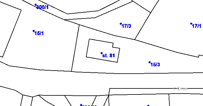 Parcela st. 81 v KÚ Heřmaneč, Katastrální mapa