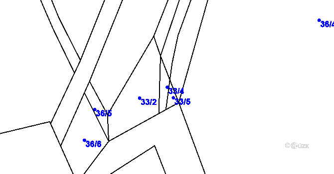 Parcela st. 33/4 v KÚ Heřmaneč, Katastrální mapa