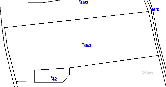 Parcela st. 45/3 v KÚ Heřmaneč, Katastrální mapa