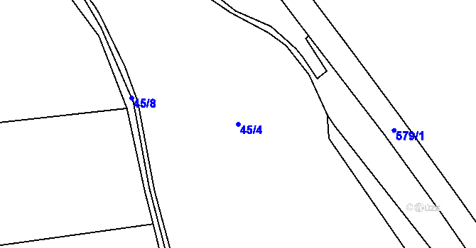 Parcela st. 45/4 v KÚ Heřmaneč, Katastrální mapa