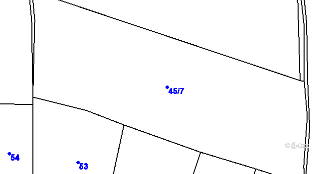 Parcela st. 45/7 v KÚ Heřmaneč, Katastrální mapa