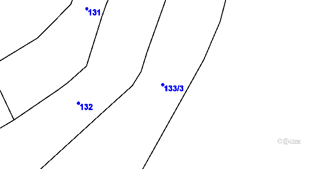 Parcela st. 133/3 v KÚ Heřmaneč, Katastrální mapa