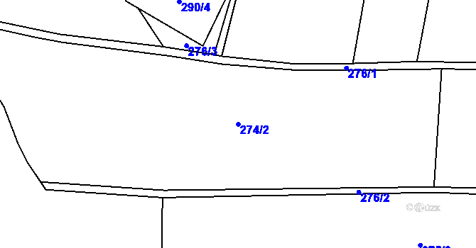 Parcela st. 274/2 v KÚ Heřmaneč, Katastrální mapa