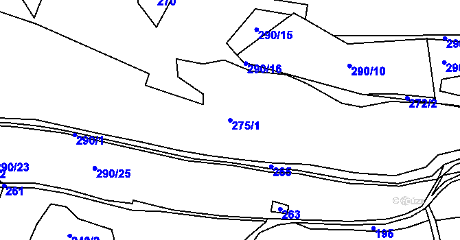 Parcela st. 275/1 v KÚ Heřmaneč, Katastrální mapa
