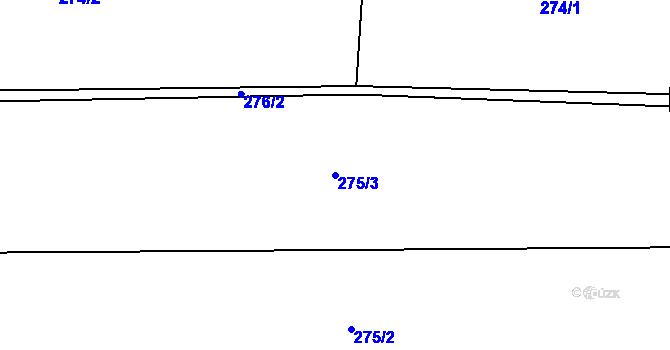 Parcela st. 275/3 v KÚ Heřmaneč, Katastrální mapa