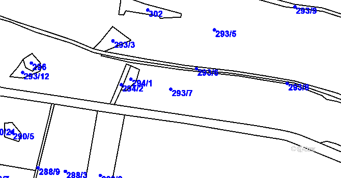 Parcela st. 293/7 v KÚ Heřmaneč, Katastrální mapa