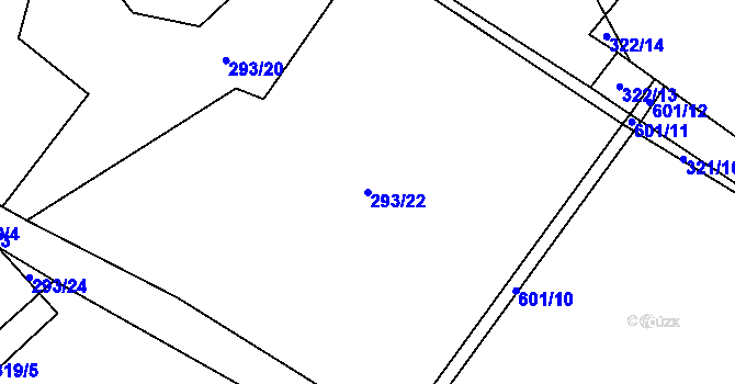 Parcela st. 293/22 v KÚ Heřmaneč, Katastrální mapa