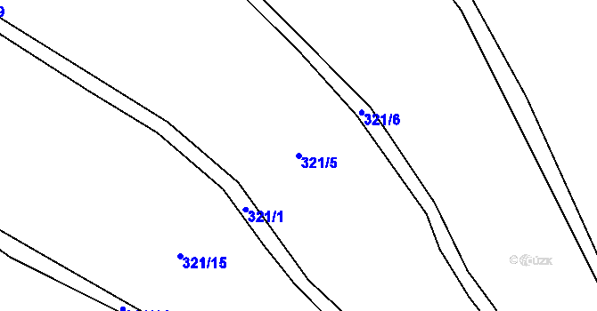 Parcela st. 321/5 v KÚ Heřmaneč, Katastrální mapa