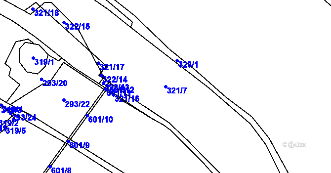 Parcela st. 321/7 v KÚ Heřmaneč, Katastrální mapa