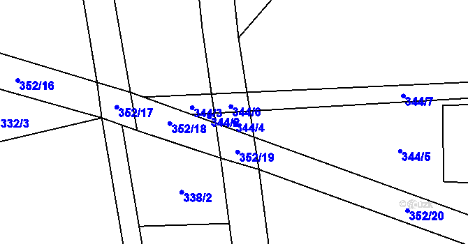 Parcela st. 344/4 v KÚ Heřmaneč, Katastrální mapa