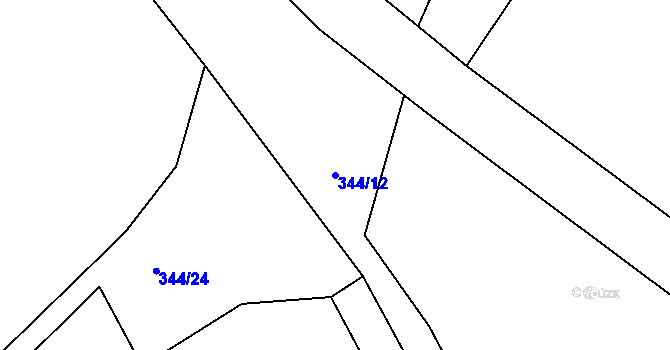 Parcela st. 344/12 v KÚ Heřmaneč, Katastrální mapa