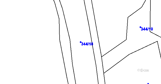 Parcela st. 344/18 v KÚ Heřmaneč, Katastrální mapa