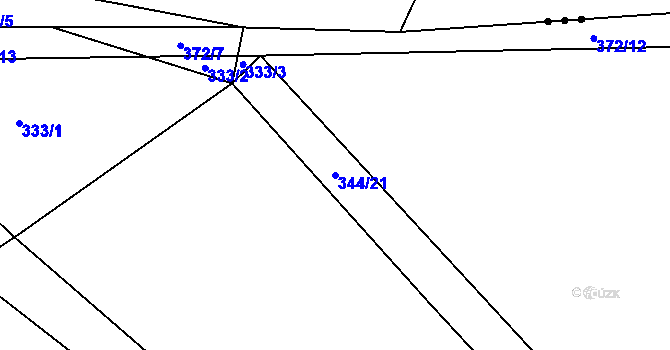 Parcela st. 344/21 v KÚ Heřmaneč, Katastrální mapa