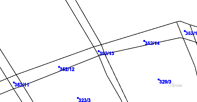 Parcela st. 352/13 v KÚ Heřmaneč, Katastrální mapa