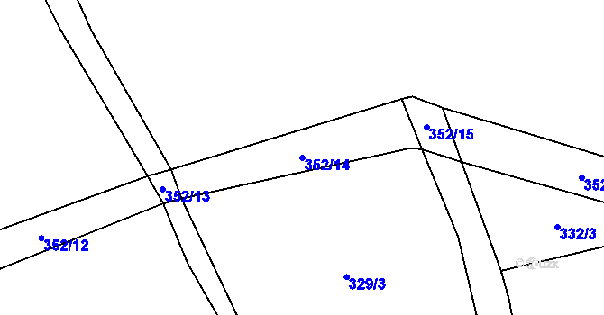 Parcela st. 352/14 v KÚ Heřmaneč, Katastrální mapa